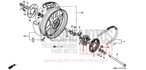 ROUE ARRIERE CBR600FK de 1989